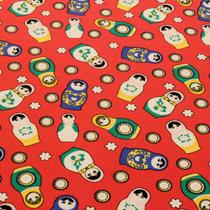 Tecido Tricoline Estampado Boneca 100% Algodão Matrioska