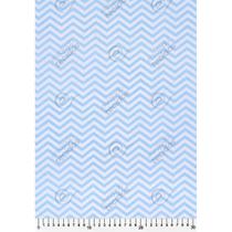 Tecido Tricoline Estampado Chevron Azul Bebê e Branco - 1,50m de Largura Tecido Tricoline Estampado Chevron Azul Bebê e Branco - 1,50m de Largura