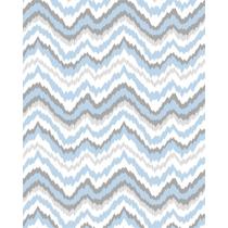 Tecido Tricoline Estampado Chevron Azul e Cinza - 1,50m de Largura Tecido Tricoline Estampado Chevron Azul e Cinza - 1,50m de Largura