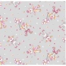 Tecido Tricoline Estampado Circus Cinza com Rosa 0,50x1,50 Mts - Caldeira Tecido Tricoline Estampado Circus Cinza com Rosa 0,50x1,50 Mts - Caldeira