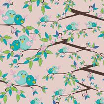 Tecido Tricoline Estampado Coleção Birdies 0,50x1,50 mt Tecido Tricoline Estampado Coleção Birdies 0,50x1,50 mt