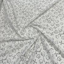 Tecido Tricoline Estampado Cozinheiro 1,40m para Artesanatos e Aventais de Cozinha