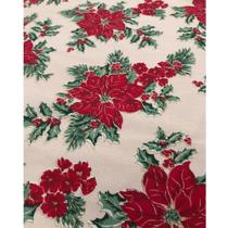 Tecido Tricoline Estampado Flor de Natal Fundo Rose - 1,50m de Largura Tecido Tricoline Estampado Flor de Natal Fundo Rose - 1,50m de Largura