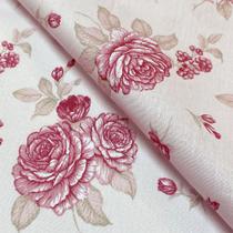 Tecido Tricoline Estampado Floral Rose - 1,50m de Largura Tecido Tricoline Estampado Floral Rose - 1,50m de Largura