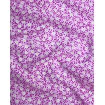Tecido Tricoline Estampado Florzinha Branca Fundo Rosa - 1,50m de Largura