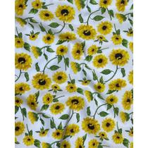Tecido Tricoline Estampado Girassol - 1,50m de Largura Tecido Tricoline Estampado Girassol - 1,50m de Largura