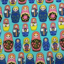 Tecido Tricoline Estampado Matrioska