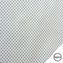 Tecido Tricoline Estampado Poá Bolinhas Pequenas - Branco com Preto 50x150cm