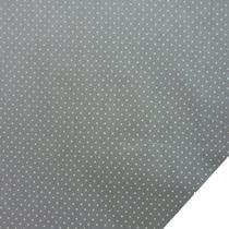 Tecido Tricoline Estampado Poá Bolinhas Pequenas - Cinza com Branco 50x150cm