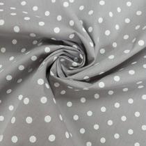 Tecido Tricoline Estampado Poá Cinza