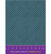 Tecido Tricoline Estampado Poá Pequeno Branco Fundo Azul Petróleo - 1,50m de Largura Tecido Tricoline Estampado Poá Pequeno Branco Fundo Azul Petróleo - 1,50m de Largura