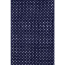 Tecido Tricoline Estampado Poá Pequeno Branco Fundo Marinho - 1,50m de Largura
