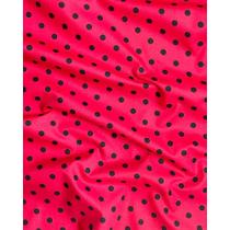 Tecido Tricoline Estampado Poá Preto Fundo Vermelho - 1,50m de Largura Tecido Tricoline Estampado Poá Preto Fundo Vermelho - 1,50m de Largura