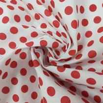 Tecido Tricoline Estampado Poá Vermelho