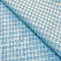 Tecido Tricoline Estampado Xadrez Azul - 1,50m de Largura