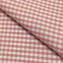 Tecido Tricoline Fio Tinto Xadrez Rose - 1,50m de Largura