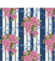 Tecido tricoline Flora cor 03 (Azul Safari) medidas 0,50x1,50 mts Tecido tricoline Flora cor 03 (Azul Safari) medidas 0,50x1,50 mts