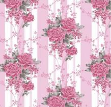 Tecido Tricoline Flora Cor 04 (Rose) - Medidas 0,50x1,50 metros