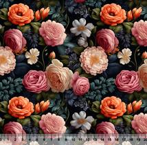 Tecido Tricoline Floral 3D 03 - 81233 - 1mt x 1,5mt