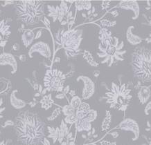 Tecido Tricoline Floral Cashmere Fundo Cinza 50cm