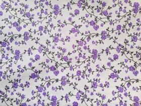 Tecido Tricoline Floral lilás com Raminho 50 x 1,50 metros 100% Algodão - tsg