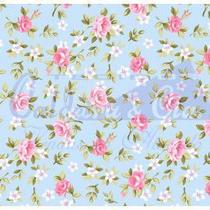 Tecido Tricoline Floral Lúcia - 50 x 150 cm - 100% Algodão