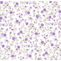 Tecido Tricoline Floral Marina Lilás - 50 x 150 cm