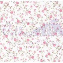 Tecido Tricoline Floral Marina Rosa - 50 x 150 cm