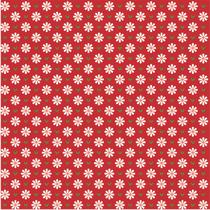 Tecido Tricoline Floral Mini Margarida Vermelho 50cm x 1,50mt 100% Algodão