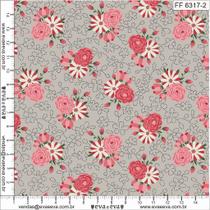 Tecido Tricoline Flores Felicidade Fundo Cinza FF6317-2 - Eva e Eva - 50 x 150 cm - Ideal para Artesanato e Patchwork Tecido Tricoline Flores Felicidade Fundo Cinza FF6317-2 - Eva e Eva - 50 x 150 cm - Ideal para Artesanato e Patchwork