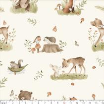 Tecido Tricoline Floresta Encantada - Peripan - 50 cm x 150 cm