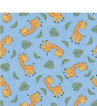 tecido tricoline Girafas cor 04 (Azul) medidas 0,50x1,50 mts