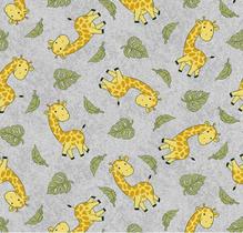 tecido tricoline Girafas cor 06 (Cinza) medidas 0,50x1,50 mts