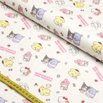 Tecido Tricoline Hello Kitty Friends 2995 (0,50X1,50) Tecido Tricoline Hello Kitty Friends 2995 (0,50X1,50)