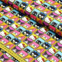 Tecido Tricoline Hello Kitty Friends 3000 (0,50X1,50)