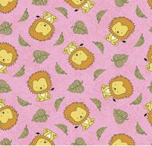 Tecido tricoline Leão cor 05 (Rosa) medidas 0,50x1,50 mts