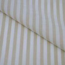 Tecido Tricoline Listrado Fio Tinto - Listras 3 mm - Bege - Ideal para Artesanato e Patchwork - 50 x 150 cm