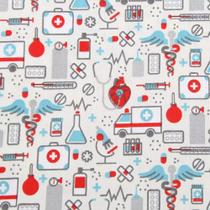 Tecido Tricoline Medicina Farmacinha - Tecidos Dohler - 50 x 150 cm - Ideal para Artesanato e Patchwork