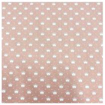 Tecido tricoline mini coroa 1.50mts/larg cor rosa/branco metro Tecido tricoline mini coroa 1.50mts/larg cor rosa/branco metro