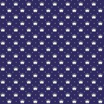 Tecido Tricoline Mini Coroas Fundo Marinho - Peripan - 50 cm x 150 cm para Artesanato Tecido Tricoline Mini Coroas Fundo Marinho - Peripan - 50 cm x 150 cm para Artesanato