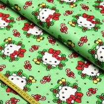 Tecido Tricoline Natal Hello Kitty: Guirlanda (0,50X1,50)