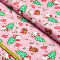 Tecido Tricoline Natal Hello Kitty: Pinheiro (0,50X1,50) Tecido Tricoline Natal Hello Kitty: Pinheiro (0,50X1,50)