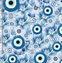 Tecido Tricoline Olho Grego Borboletas