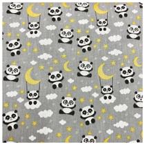 Tecido tricoline panda 1.50mts/larg cor cinza metro