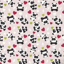 Tecido Tricoline Panda Fundo Rosa -1,50m de Largura Tecido Tricoline Panda Fundo Rosa -1,50m de Largura