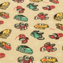 Tecido Tricoline Patchwork 100% Algodão - Carros Bege - 1m