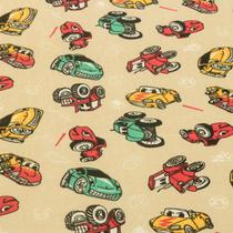Tecido Tricoline Patchwork 100% Algodão - Carros Bege - 1m