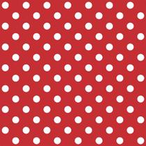 Tecido Tricoline Poá Bola Grande (7 mm) Fundo Vermelho - Peripan - 50 x 150 cm - Ideal para Artesanato e Patchwork