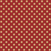 Tecido Tricoline Poá Bola Média Dourado Fundo Vermelho (5 mm) para Artesanato e Patchwork - Peripan - 50 x 150 cm