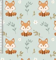 Tecido Tricoline Raposinha Fundo Verde - Ana Campana